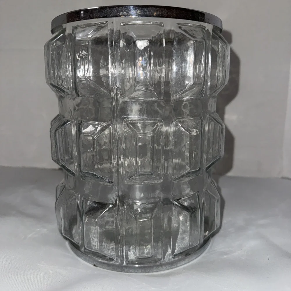 Bath &‎ Body Works GLASS Metal Large 3-Wick Candle Holder Sleeve Luminary